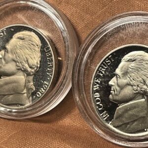 1991-S & 1980 S Proof Jefferson Nickels 205622848039